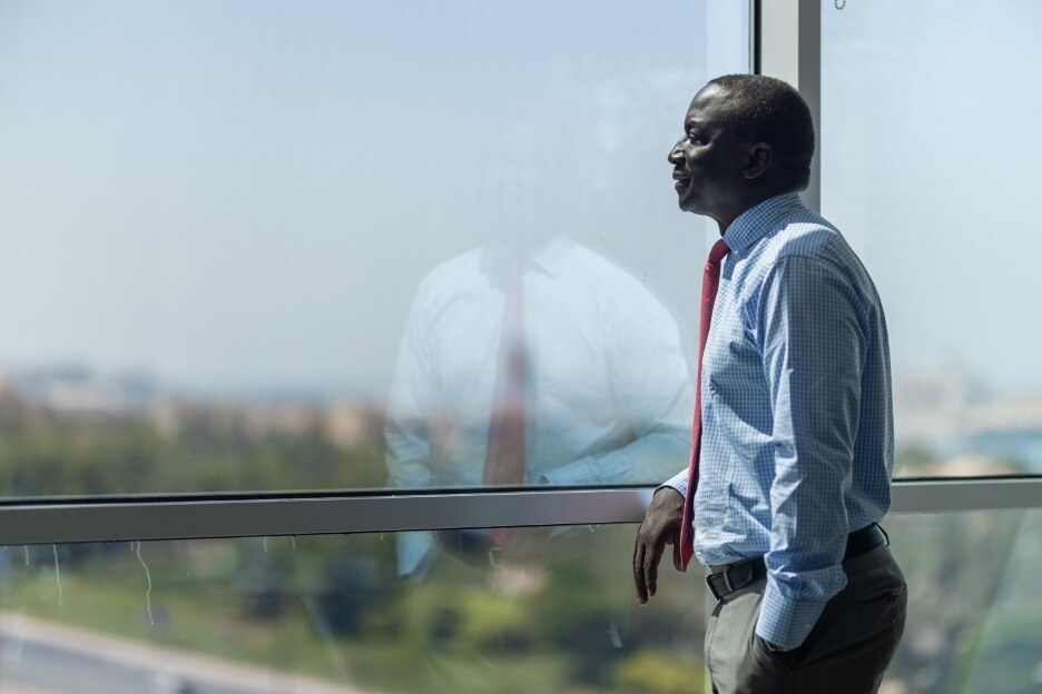 Webb Fontaine CEO Alioune Ciss looking out of window